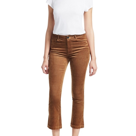 Anthropologie Paige Gold Colette Crop Flare Corduroy Pants - Picture 2 of 8